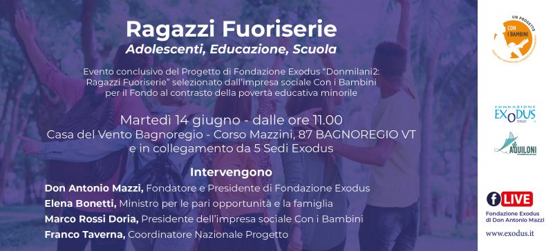 Invito evento conclusivo Donmilani2 Ragazzi Fuoriserie